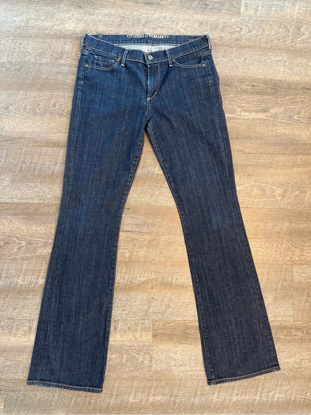 Citizens of Humanity Womens Low Rise Bootcut Jeans Size 30 Dark Wash Stretch USA